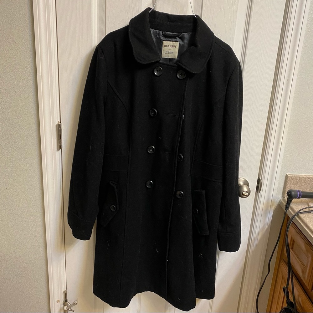 Old Navy Black Pea Coat size XL